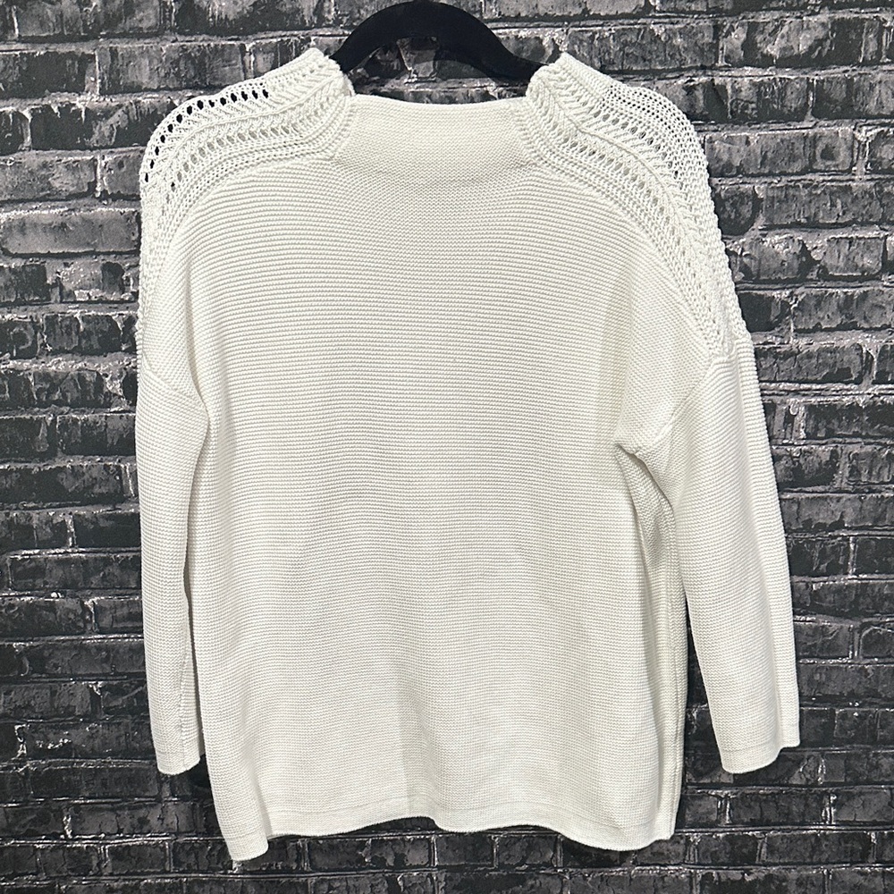Kinross White Knit Cotton Sweater! In Great Condition!